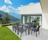 Tavolo allungabile Tulum in alluminio dogato 51-260 x 85 cm consolle per giardino e veranda