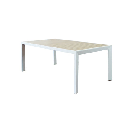 Tavolo in alluminio piano effetto legno "Bahia" allungabile per esterno e giardino 190/250 cm