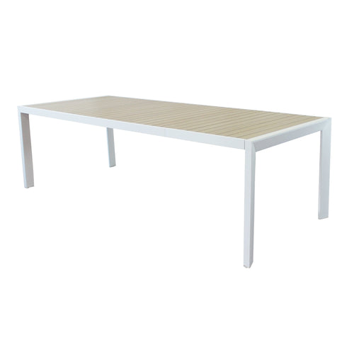 Tavolo in alluminio piano effetto legno Bahia allungabile per esterno e giardino 190/250 cm