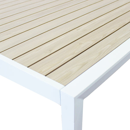 Tavolo in alluminio piano effetto legno "Bahia" allungabile per esterno e giardino 190/250 cm