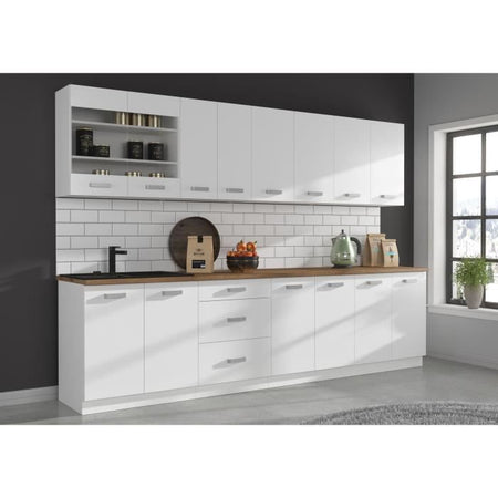 ATLAS Mobile basso con 2 ante - Decoro bianco - L60 cm - Venduto senza piano di lavoro