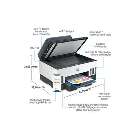 Stampante multifunzione a colori HP Smart Tank 7306 con serbatoio di inchiostro