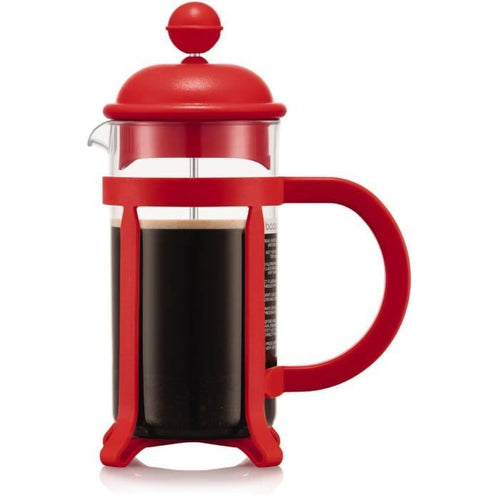Caffettiera a pressa francese - BODUM - Java - Telaio e coperchio in plastica - 3 tazze - 0,35 l - Rosso
