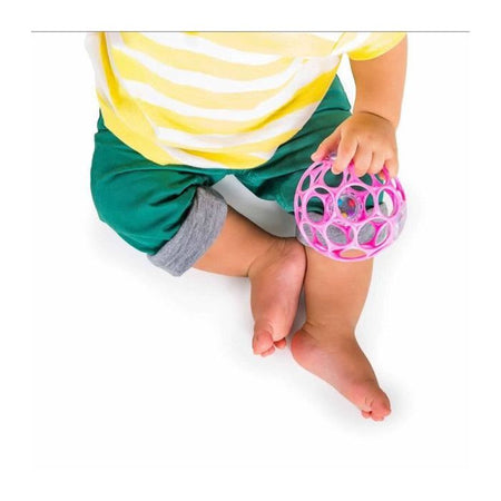 BRIGHT STARS Oball Sonaglio Facile da Impugnare Giocattolo per Neonati Senza BPA in Rosa, per Neonati +