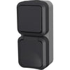 Interruttore doppio bidirezionale + Presa verticale - QUARX - Aqua Pro - Esterno, verticale, IP55, 250V, 16A