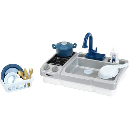 Giocattolo per lavello - KLEIN - Lavello da cucina Miele con rubinetto funzionale e accessori - Viene fornito con molti accessori.