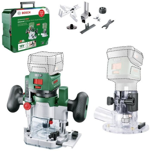 Rifinitore Bosch AdvancedTrimRouter 18V-8 con base Router Plunge, senza batteria