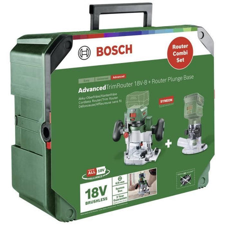 Rifinitore Bosch AdvancedTrimRouter 18V-8 con base Router Plunge, senza batteria