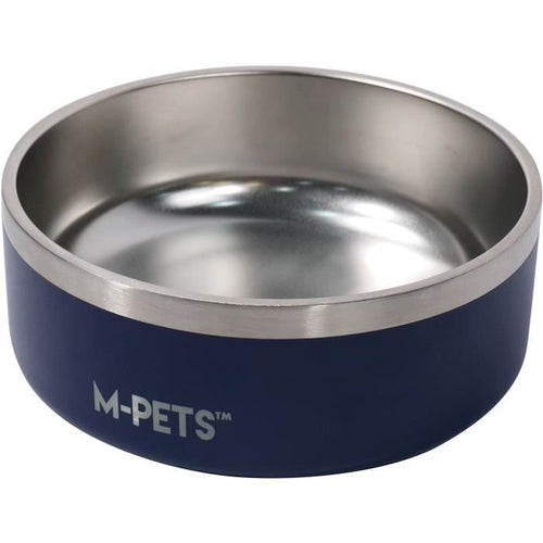 Ciotola - M PETS - ESKIMO - Doppia parete 1,25 L - Nera - Acciaio inossidabile, antiscivolo, inodore, antiruggine, lavabile