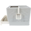 Toilette - M PETS - SILE TOP - Grigio - 51 x 41 x 12,5 cm - Pratico cassetto scorrevole, estraibile, pala inclusa
