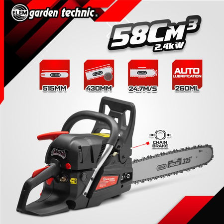 Motosega a benzina da 58 cc - 51,5 cm Oregon Guide - Elem Garden