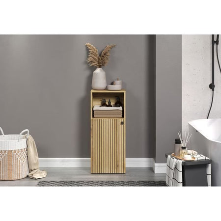 Mobiletto da bagno - Decoro rovere - L40 x A95 x P31 cm - PURE BLISS