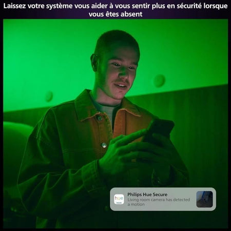 Telecamera cablata Philips Hue Secure con supporto da tavolo - HD 1080P - Per interni o esterni - Nero