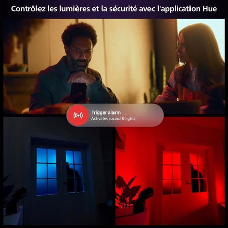 Telecamera wireless Philips Hue Secure - HD 1080P - Per interni ed esterni - Controllo con un'unica app - Nero