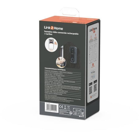 Kit campanello connesso - LINK2HOME - Wi-Fi - Audio bidirezionale - Campanello wireless - SD da 8 GB