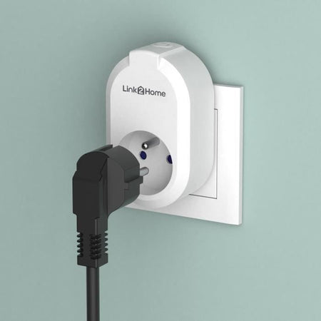 Set di 2 prese collegate - LINK2HOME - 230 V - Bianco