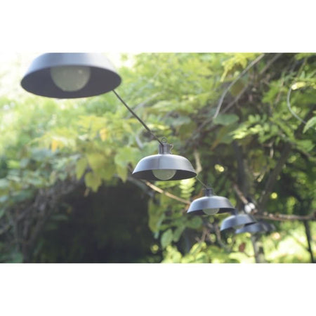 Ghirlanda solare - Luna - 5 m - Nero - 10 lampadine - 50 lumen - Ricaricabile tramite USB