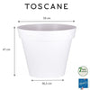 Vaso da fiori tondo EDA toscano -  60 x H 47 cm - 76 L - Bianco