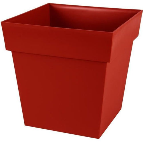 EDA Tuscan Square Flower Pot - 39 x 39 x H 39 cm - 38 L - Rosso Ruby