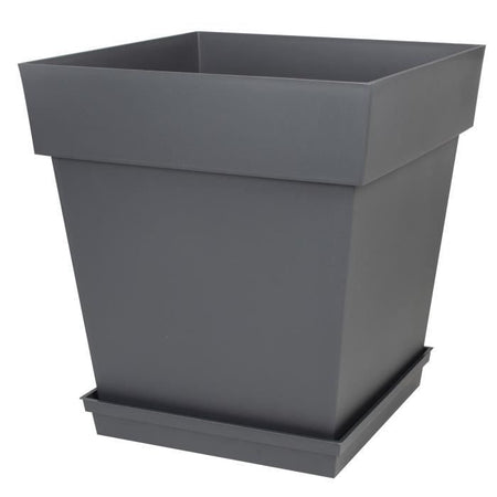 Sottovaso quadrato EDA Tuscany - 40 cm - Grigio antracite