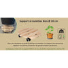 Supporto EDA su ruote  30 cm in legno - 4 ruote - 30 x 30 x H.8 cm