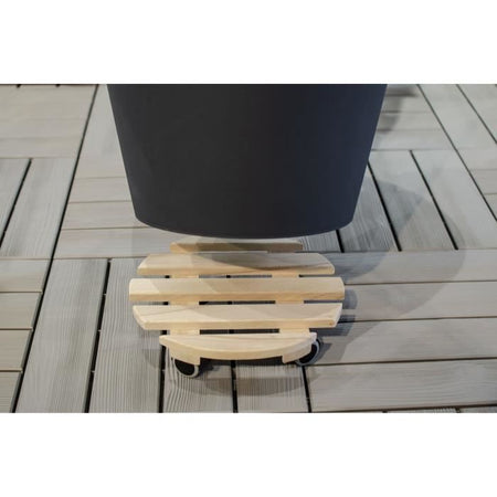Supporto EDA su ruote  30 cm in legno - 4 ruote - 30 x 30 x H.8 cm