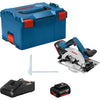 Sega circolare a batteria BOSCH PROFESSIONAL GKS 18V-57 G (2 batterie 4.0Ah, caricabatteria GAL 18V-40 e custodia L)