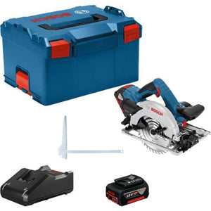 Sega circolare a batteria BOSCH PROFESSIONAL GKS 18V-57 G (2 batterie 4.0Ah, caricabatteria GAL 18V-40 e custodia L)