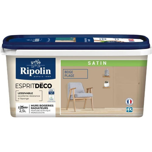 Spirito decorativo multisuperficie, beige spiaggia satinato - RIPOLIN - 2,5 L