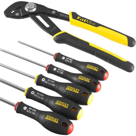 Set di 6 utensili - - STANLEY FATMAX - FMHT0-62639 - Pinza per multiprese con bloccaggio 250 mm + Cacciavite da elettricista + Phillips