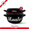 Pentola per cozze - MENASTYL - 3645564 - Acciaio smaltato - Nero - 24 cm - Con scritta - Tutti i piani cottura, inclusa induzione