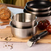 Set di pentole - Induzione - MENASTYL - 7930018 - Acciaio inossidabile - 6 pezzi - Manico rimovibile - Grigio