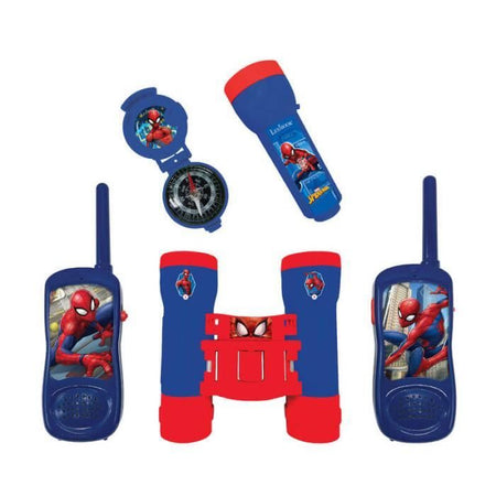 SPIDER-MAN - Kit da avventuriero - Walkie-Talkie portata 120 m, binocolo, torcia e bussola