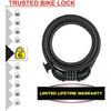 Lucchetto per bicicletta - MASTER LOCK - 8120EURDPRO - Cavo in acciaio intrecciato - Lunghezza 1,8 m