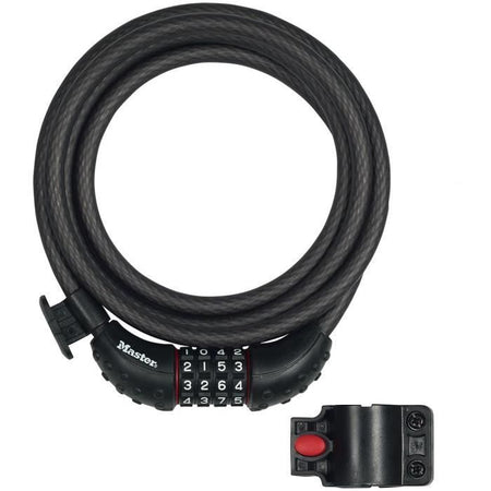 Lucchetto per bicicletta - MASTER LOCK - 8120EURDPRO - Cavo in acciaio intrecciato - Lunghezza 1,8 m