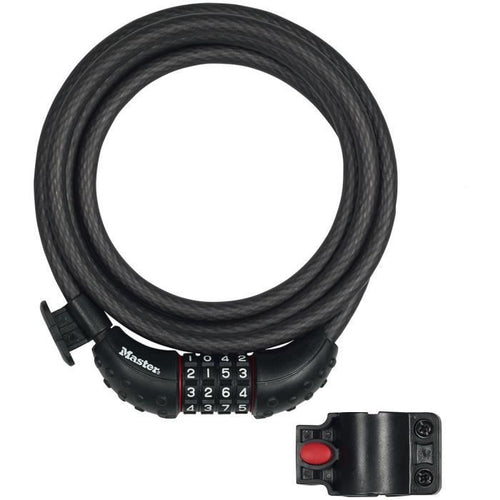 Lucchetto per bicicletta - MASTER LOCK - 8120EURDPRO - Cavo in acciaio intrecciato - Lunghezza 1,8 m