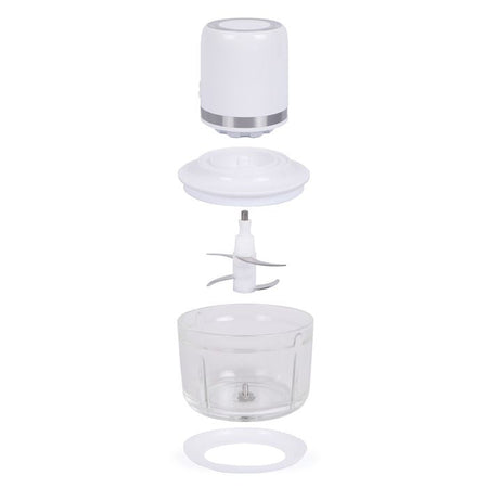 Tritatutto elettrico a batteria - LIVOO - 200 W - 2 velocità - 1,2 L - 4 lame in acciaio - Bianco