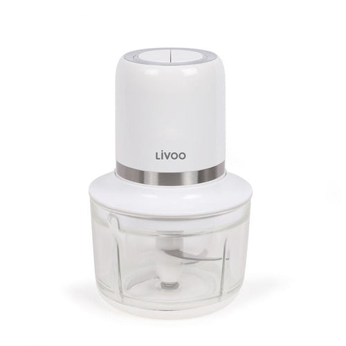 Tritatutto elettrico a batteria - LIVOO - 200 W - 2 velocità - 1,2 L - 4 lame in acciaio - Bianco