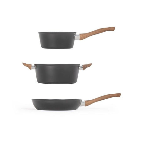 LIVOO Feel good moments - Set di pentole da 5 pezzi - Nero - MZP147