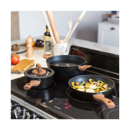 LIVOO Feel good moments - Set di pentole da 5 pezzi - Nero - MZP147