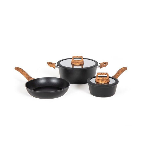 LIVOO Feel good moments - Set di pentole da 5 pezzi - Nero - MZP147