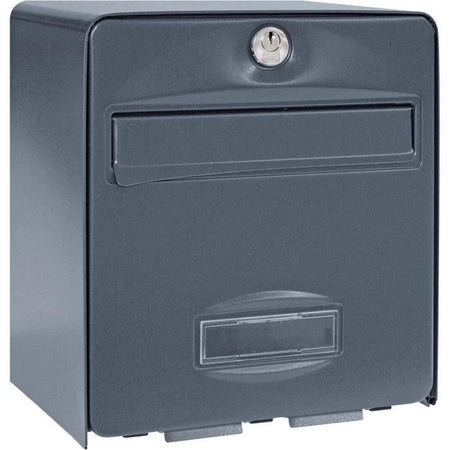 Cassetta postale BURG WACHTER BALTHAZAR MINI a 1 porta - Montaggio a parete - Acciaio zincato - Apertura totale - Antracite - Prodotto in Francia