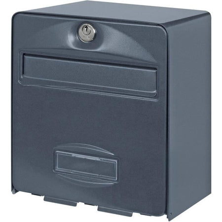 Cassetta postale BURG WACHTER BALTHAZAR MINI a 1 porta - Montaggio a parete - Acciaio zincato - Apertura totale - Antracite - Prodotto in Francia