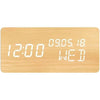 Sveglia 4 in 1: Display Ora Data Giorno Temperatura - EVOOM - LEGNO - Legno naturale