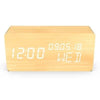 Sveglia 4 in 1: Display Ora Data Giorno Temperatura - EVOOM - LEGNO - Legno naturale
