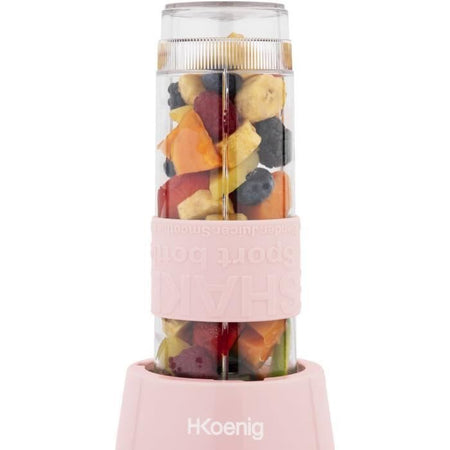 Mini frullatore - SMOO12 - 300 W - 570 mL - Rosa pastello - 2 bottiglie d'acqua incluse