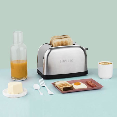 Tostapane a due fette - HKoeNIG - TOS7 - 850 W - Acciaio inossidabile