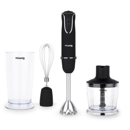 Frullatore ad immersione 3 in 1 - H.Koenig - MIX75 - 850 W - 5 velocità + Turbo - Lame in acciaio inox - Accessori inclusi