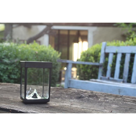 Mini portacandele solare da tavolo - Pareti in vetro - Nero