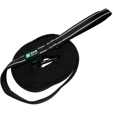 Guinzaglio per cani - CANI GEAR - 5 m - Neoprene morbido con maniglia - Nero